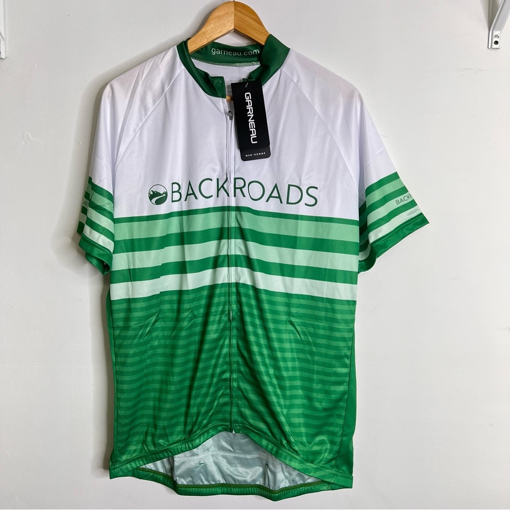 Louis Garneau Full‎ Zip Short Sleeve Jersey Cycling Shirt Backroads Biking